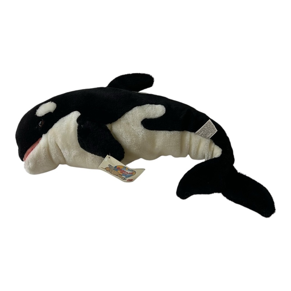 Vintage Cascade Orca Killer Whale Plush Toy 20" Stuffed Animal Ocean Sea World